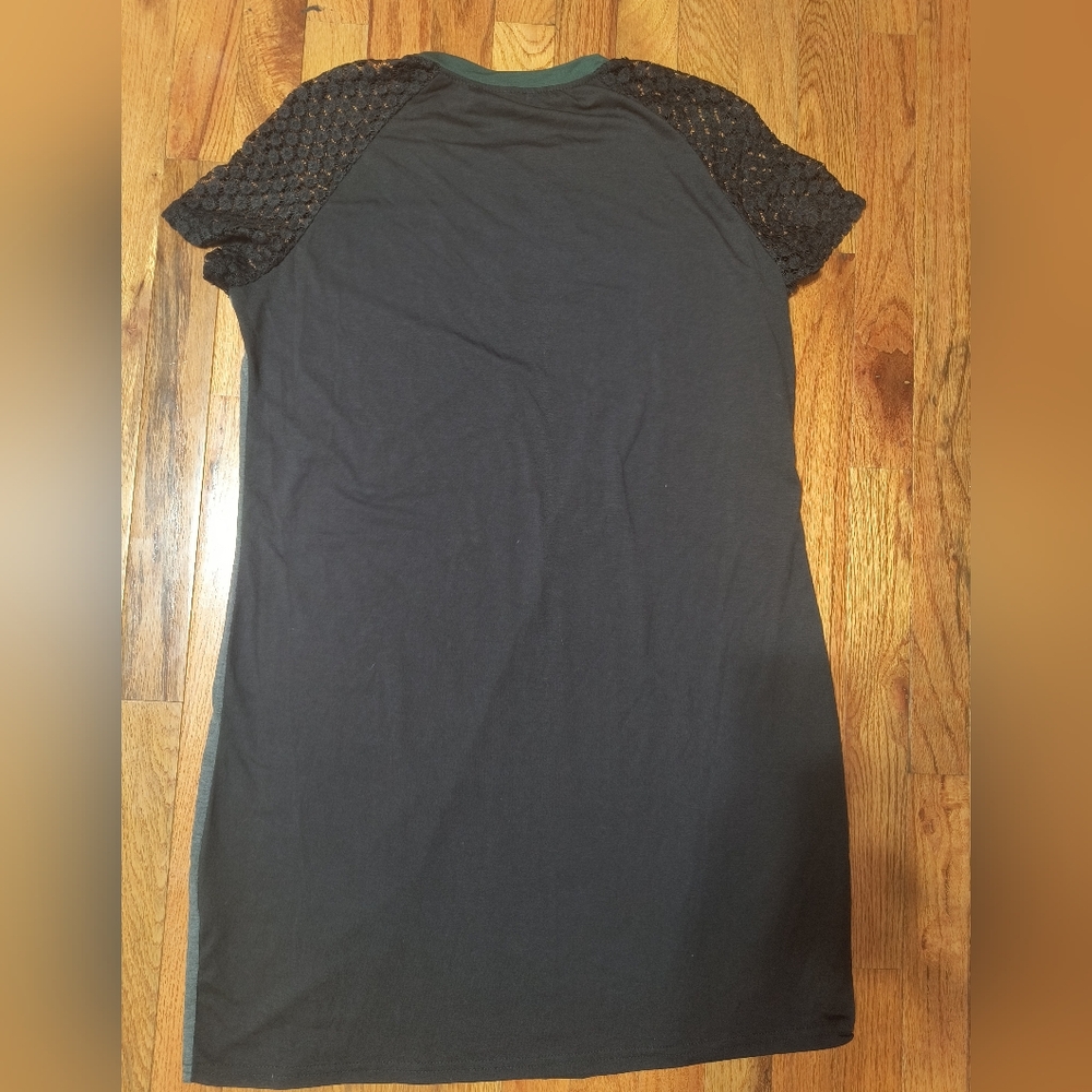 3/$10⭐ Shein color block t-shirt dress, women's large, green, gray, black - Picture 8 of 12
